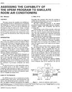 3721 — Assessing the Capability of the HPSIM Program to Simulate Room Air Conditioners