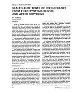 3734 (RP-683) — Sealed-Tube Tests of Refrigerants from Field Systems Before and After Recycling