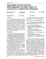 NO-94-11-4 — Gas-Fired Water Heater Performance Studies Used to Validate a Computer Program