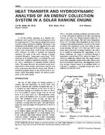 3593 — Heat Transfer and Hydrodynamic Analysis of an Energy Collection System in a Solar Rankine Engine