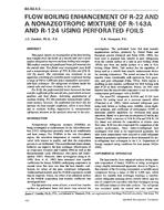 BA-92-04-3 — Flow Boiling Enhancement of R22 and a Nonazeotropic Mixture of R143a and R124 Using Perforated Foils