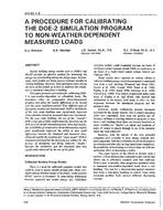 AN-92-01-5 — A Procedure for Calibrating the DOE-2 Simulation Program to Non-Weather-Dependent Measured Loads