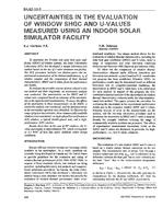 BA-92-10-3 — Uncertainties in the Evaluation of Window SHGC and U-Values Measured Using an Indoor Solar Simulator Facility