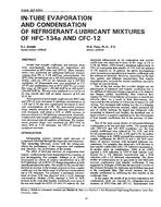 3494 (RP-630) — In-Tube Evaporation and Condensation of Refrigerant-Lubricant Mixtures of HFC-134a and CFC-12