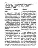 3496 — The Effect of Surface Disruptions on the Convective Heat Loss from Glazing