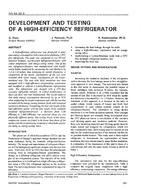 NO-94-20-3 — Development and Testing of a High-Efficiency Refrigerator