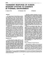 3506 — Transient Response of Human Sensory System to Changes in Thermal Environment