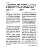 AN-92-09-2 — Experimental and Numerical Results for Air Flow and Particle Transport in a Microelectronics Clean Room