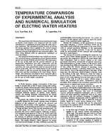 3513 — Temperature Comparison of Experimental Analysis and Numerical Simulation of Electric Water Heaters