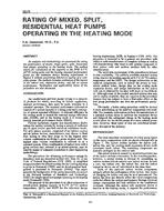 3525 — Rating of Mixed, Split, Residential Heat Pumps Operating in the Heating Mode