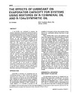 3659 — The Effects of Lubricant on Evaporator Capacity for Systems Using Mixtures of R-12/Mineral Oil and R-134a/Synthetic Oil