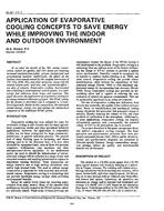 IN-91-11-1 — Application of Evaporative Cooling Concepts to Save Energy While Improving the Indoor and Outdoor Environment