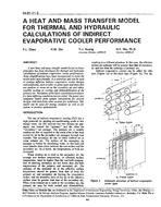 IN-91-11-2 — A Heat and Mass Transfer Model for Thermal and Hydraulic Calculations of Indirect Evaporative Cooler Performance