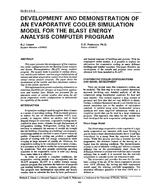 IN-91-11-3 — Development and Demonstration of an Evaporative Cooler Simulation Model for the BLAST Energy Analysis Computer Program