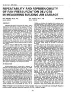 IN-91-12-1 (RP-594) — Repeatability and Reproducibility of Fan Pressurization Devices in Measuring Building Air Leakage