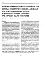 3301 — Economic Preferred Window Orientation and Optimum Fenestration Design of a Non-Daylit and Daylit Large Office Building for Different Climatic Conditions and Different Billing Structures