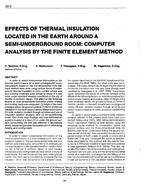 3313 — Effects of Thermal Insulation Located in the Earth Around a Semi-Underground Room: Computer Analysis by the Finite Element Method