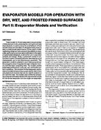 3346 — Evaporator Models for Operation with Dry, Wet, and Frosted Finned Surfaces – Part II: Evaporator Models and Verification