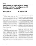 KC-03-03-3 — Assessment of the Viability of Hybrid Geothermal Heat Pump Systems with Solar Thermal Collectors