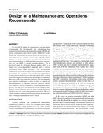 KC-03-08-4 — Design of a Maintenance and Operations Recommender