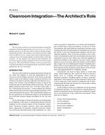 KC-03-09-2 — Cleanroom IntegrationÃ¢Â€Â”The ArchitectÃ¢Â€Â™s Role