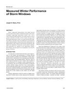 KC-03-12-1 — Measured Winter Performance of Storm Windows