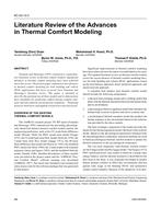 KC-03-13-3 — Literature Review of the Advances in Thermal Comfort Modeling