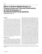 4629 — Effect of Airflow Maldistribution on Pressure Drop and Thermal Performance of Heat Exchangers in Residential Heat Pump Systems