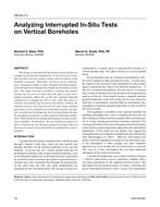 OR-05-07-2 – Analyzing Interrupted In-Situ Tests on Veritcal Boreholes