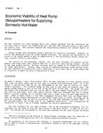 AT-84-04-1 — Economic Viability of Heat Pump Desuperheaters for Supplying Domestic Hot Water