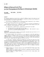 AT-2803 — Effect of Nonuniform Flux on the Temperature Profiles in Orthotropic Solids