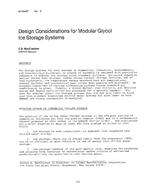 AT-84-07-3 — Design Considerations for Modular Glycol Ice Storage Systems