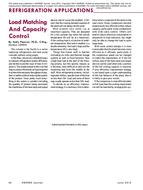 Refrigeration Applications: Load Matching and Capacity Control