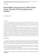 CH-12-C010 — Renewable Energy Sources within Urban Areas: Results From European Case Studies