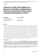 CH-12-C077 — Influence of Filter Fiber Material on Removal of Ultrafine and Submicron Particles Using Carbon Fiber Ionizer-Assisted Intermediate Air Filters