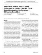 CH-12-021 (RP-1335) — Installation Effects on Air Outlet Performance, Part III: Field Air Outlet Sound Generation Performance Difference from Ideal