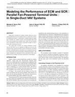 CH-12-018 — Modeling the Performance of ECM and SCR Parallel Fan-Powered Terminal Units in Single-Duct VAV Systems