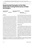 CH-12-035 — Experimental Evaluation of Air-Side Particulate Fouling Performance of Heat Exchangers