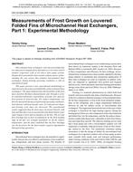 CH-12-034 (RP-1589) — Measurements of Frost Growth on Louvered Folded Fins of Microchannel Heat Exchangers, Part 1: Experimental Methodology