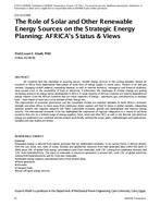 CH-12-C009 — The Role of Solar and Other Renewable Energy Sources on the Strategic Energy Planning: AFRICA's Status & Views