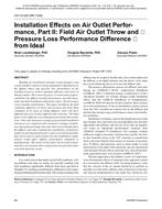 CH-12-020 (RP-1335) — Installation Effects on Air Outlet Performance, Part II: Field Air Outlet Throw and Pressure Loss Performance Difference from Ideal