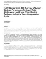 CH-12-C041 — AHRI Standard 550-590 Overview of Latest Updates Performance Rating of Water-Chilling and Heat Pump Water-Heating Packages Using the Vapor Compression Cycle