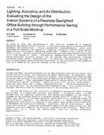 AC-83-02-3 — Lighting, Acoustics, and Air Distribution: Evaluat-ing the Design of the Interior Systems of a Passively Daylighted Office Building through Performance Testing in a Full-Scale Mock-up