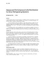 AC-2740 — Design and Performance of a Muffler-Strainer for Small Refrigerating Systems