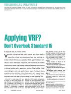 Applying VRF? Don't Overlook Standard 15