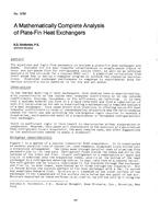 DC-2790 — A Mathematically Complete Analysis of Plate-Fin Heat Exchangers