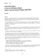 DC-83-03-2 — Field Verification of the Air Infiltration Model Used in the Computer Program ENCORE