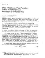 DC-83-13-1 — Effect of Cycling and Frost Formation on Heat Pump Performance–Implications of Cyclic Test Data