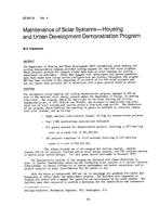 DC-83-16-4 — Maintenance of Solar Systems-Housing and Urban Development Demonstration Program