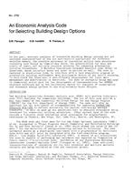 DC-2760 — An Economic Analysis Code for Selecting Building Design Options